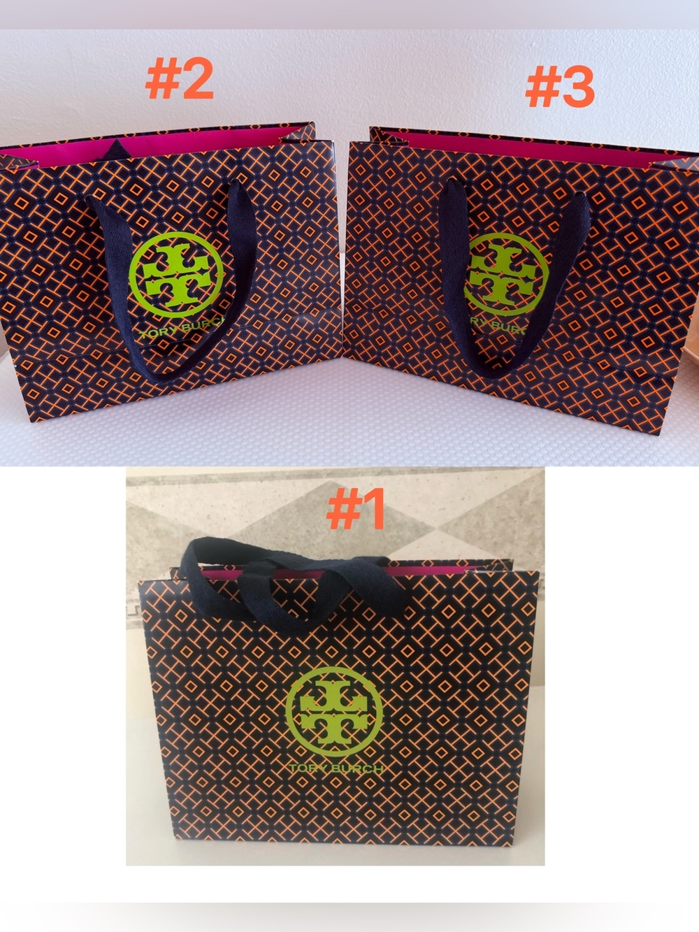 3 x Authentic Tory Burch Paper Bags - 1 x big AND 2 x medium size